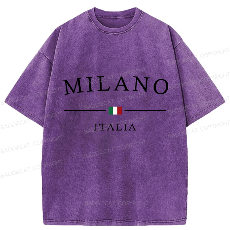 Baddiecat Milano Italia Washed T-shirt