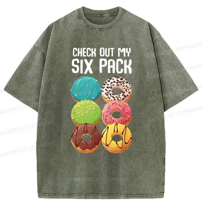 Baddiecat Check Out My Six Pack Washed T-shirt
