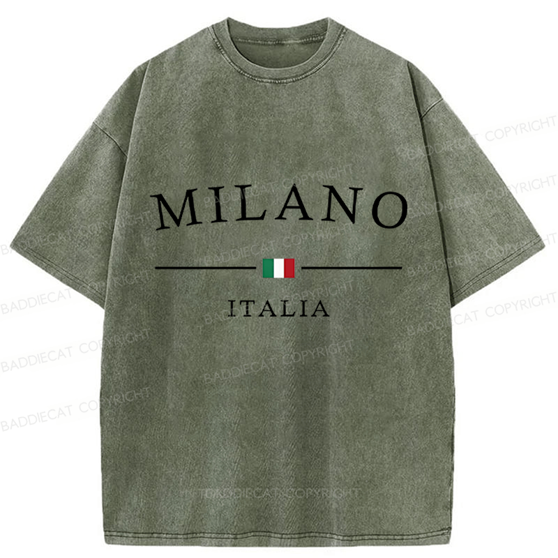 Baddiecat Milano Italia Washed T-shirt