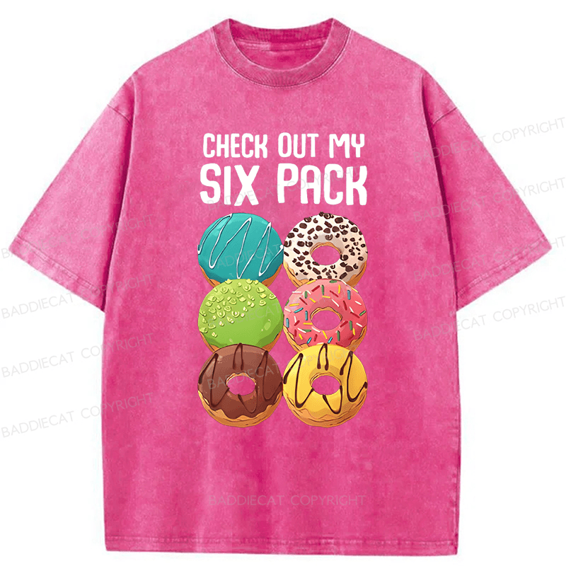 Baddiecat Check Out My Six Pack Washed T-shirt