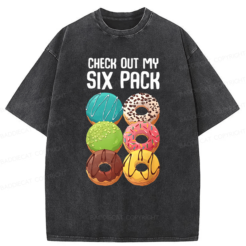 Baddiecat Check Out My Six Pack Washed T-shirt