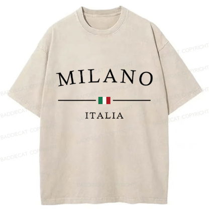 Baddiecat Milano Italia Washed T-shirt
