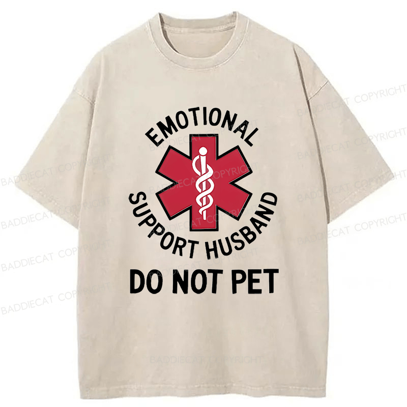 Baddiecat Husband Funny Washed T-shirt