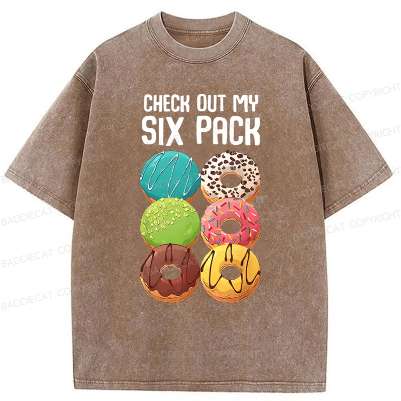 Baddiecat Check Out My Six Pack Washed T-shirt