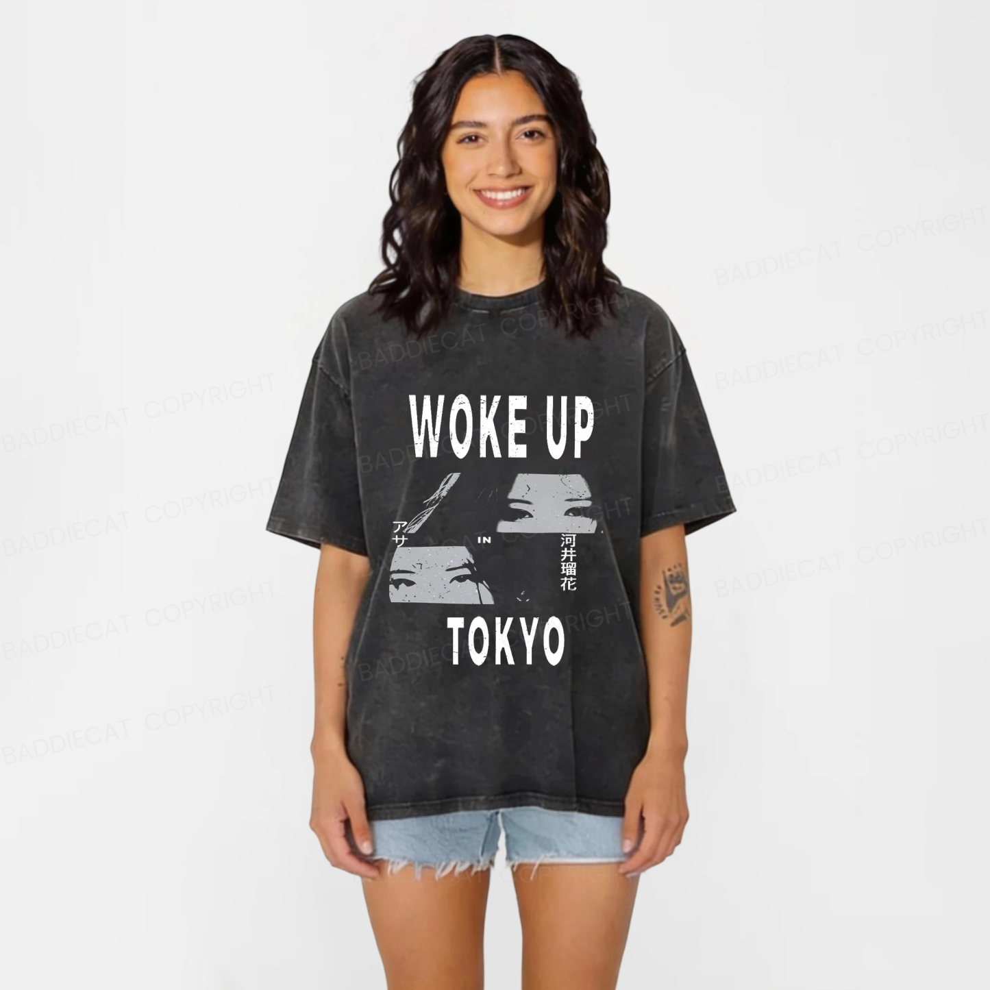 Baddiecat Babymonster Woke Up In Tokyo Washed T-shirt