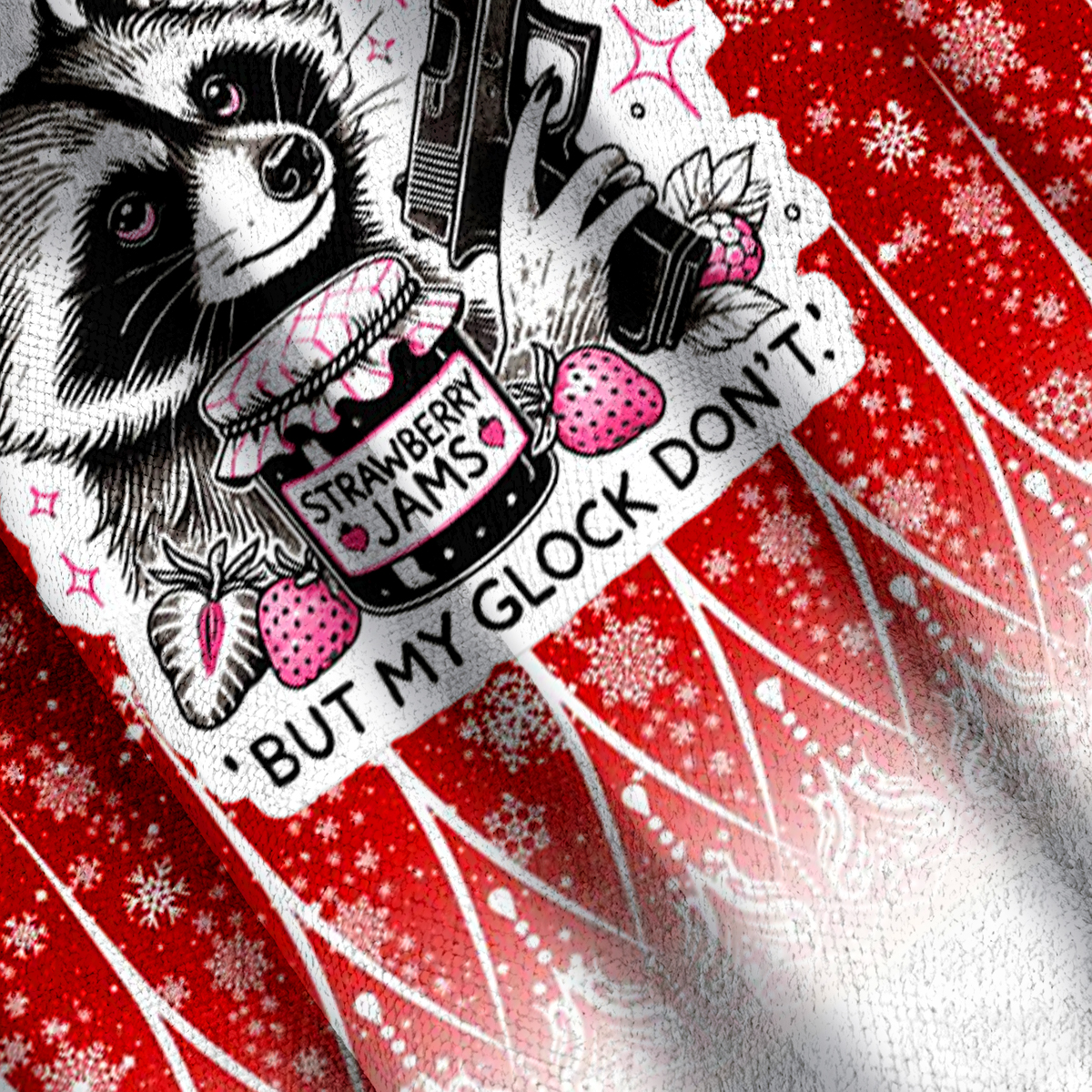 Gun-Wielding Raccoon Fun Christmas Ugly Sweatshirt