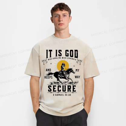Baddiecat It Is God Who Arms Me With Trength Washed T-shirt