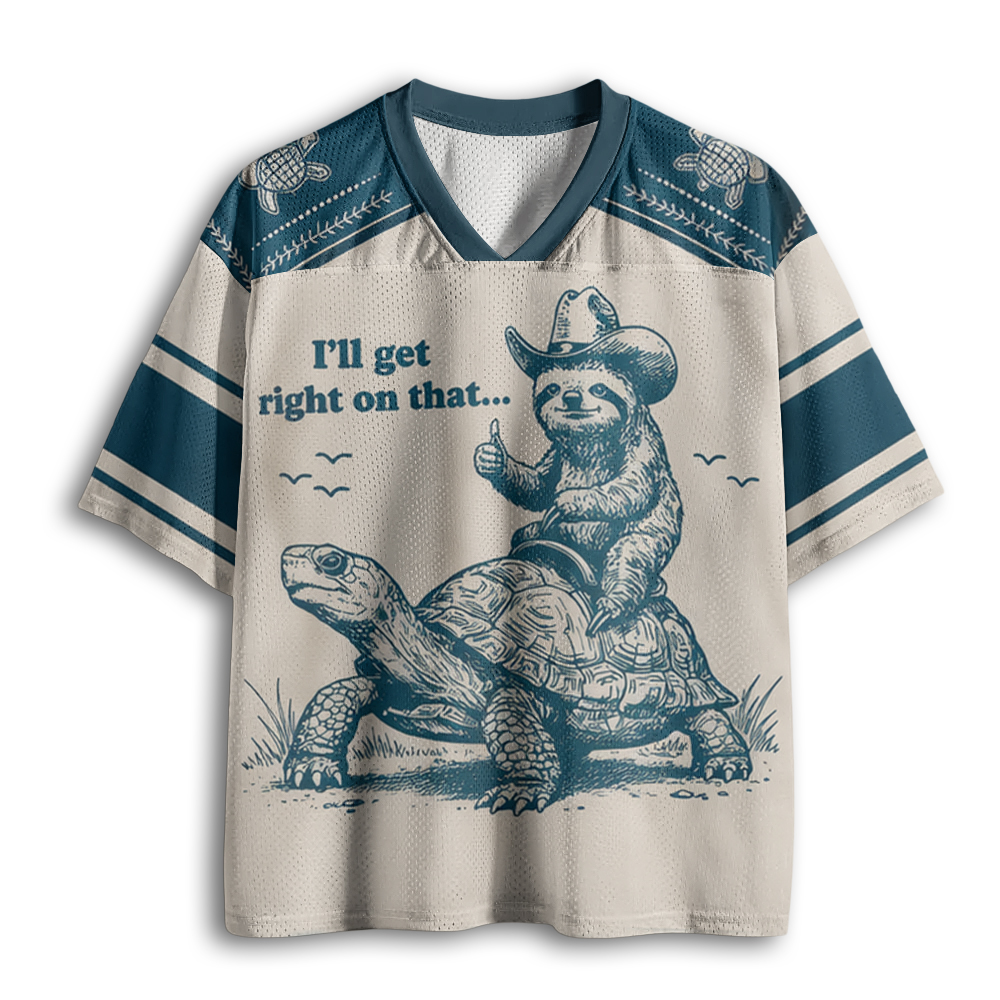 Baddiecat Sloth Riding Turtle Mesh Jersey