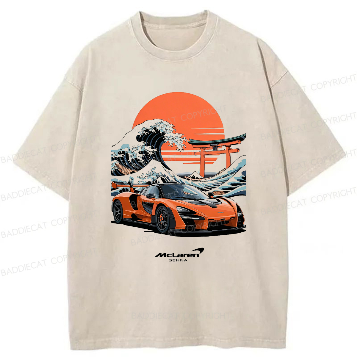 Baddiecat Mclaren Senna Sports Car Washed T-Shirt