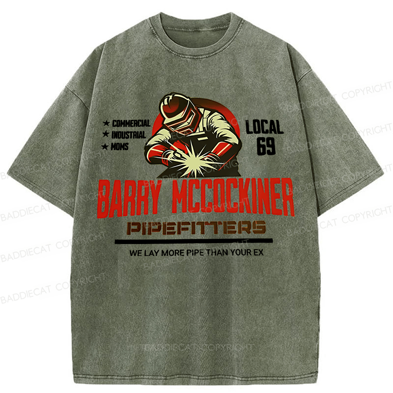 Baddiecat Barry Mccockiner Washed T-shirt