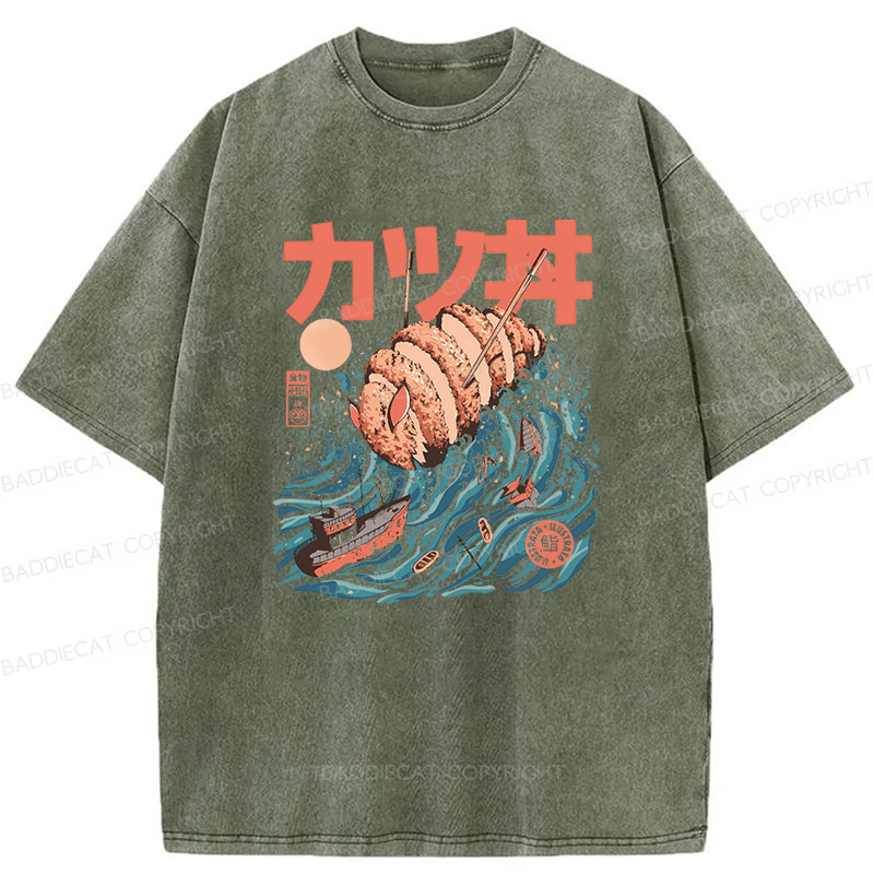 Baddiecat Tokyo Japanese Style Food Washed T-shirt