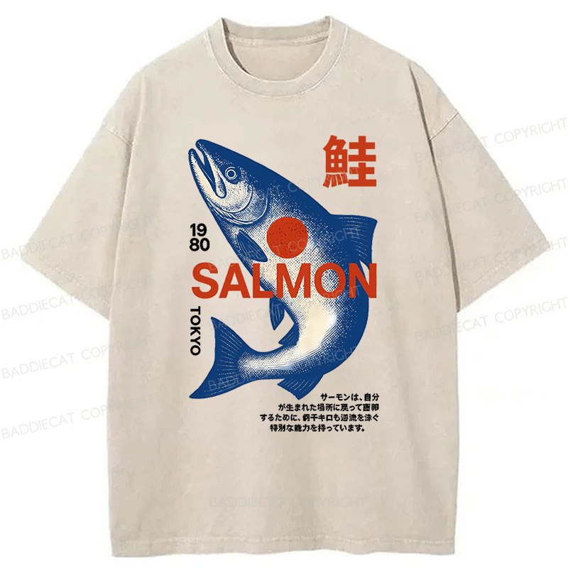 Baddiecat Salmon Washed T-shirt