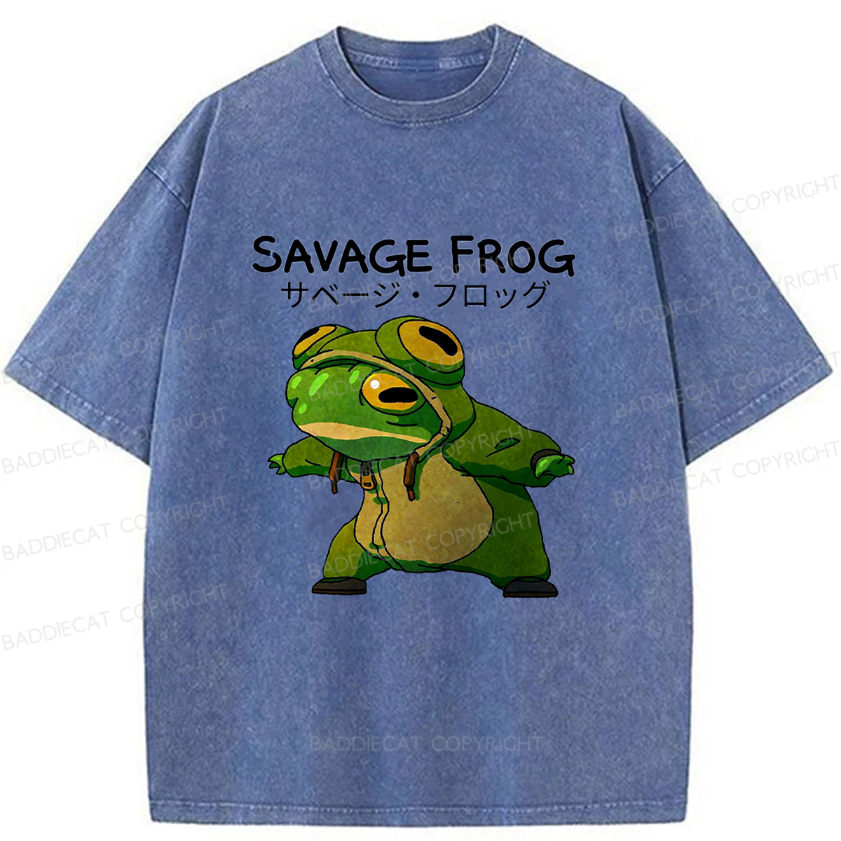 Baddiecat Savage Frog Washed T-Shirt