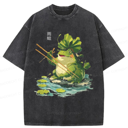 Baddiecat Tree Frog Washed T-shirt