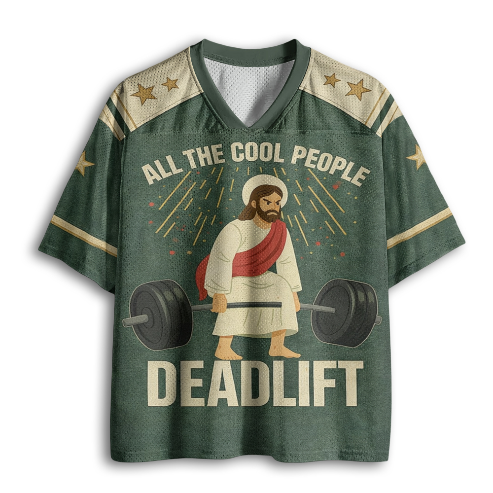 Baddiecat Funny Jesus Weightlifting Mesh Jersey