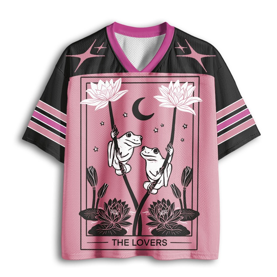 Baddiecat Cute Frog Love Happy Anniversary Valentines day Mesh Jersey