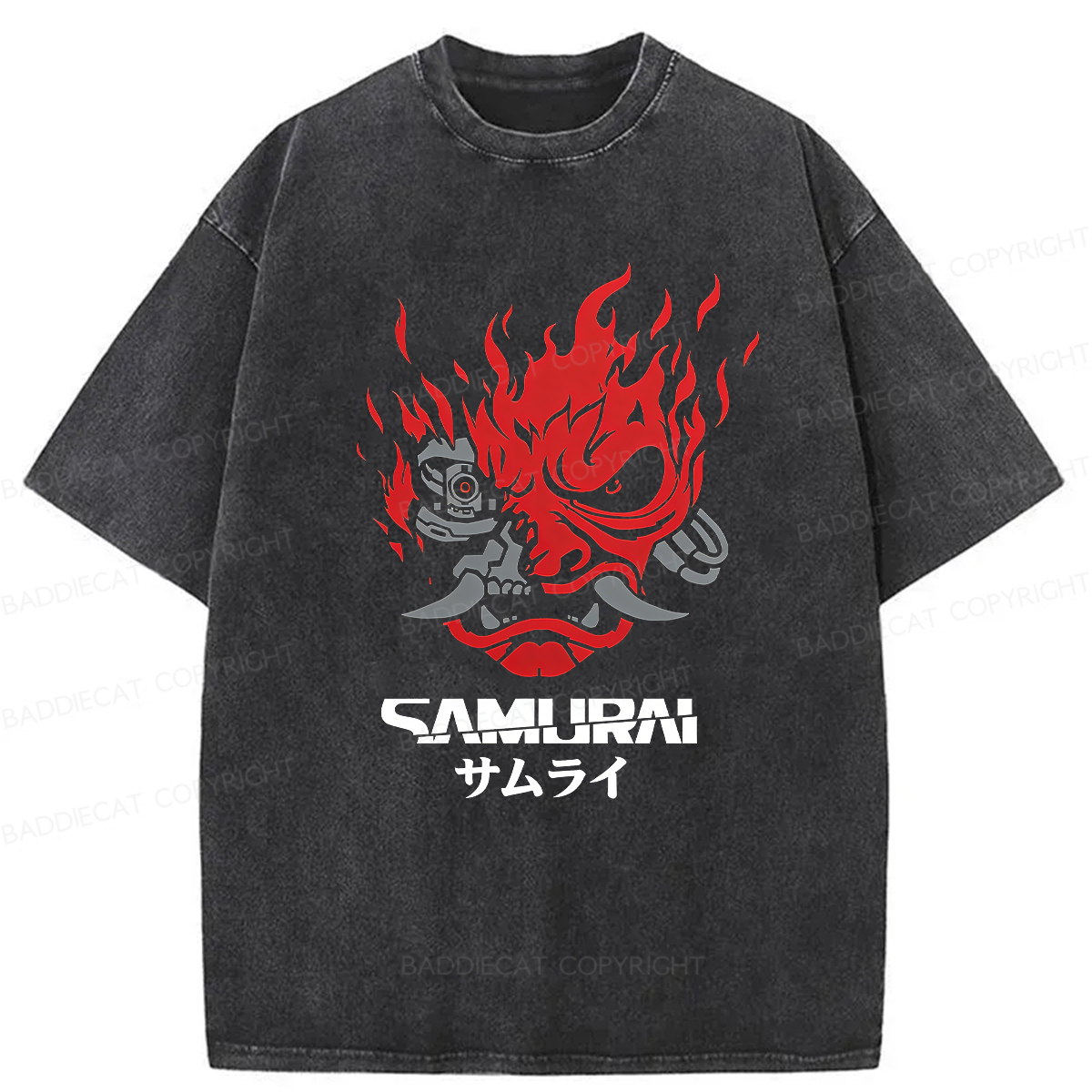 Baddiecat Warrior Washed T-shirt