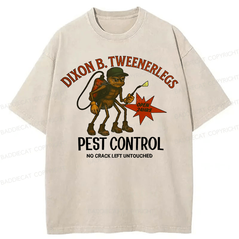 Baddiecat Dixon B.Tweenerlegs Pest Control Washed T-Shirt