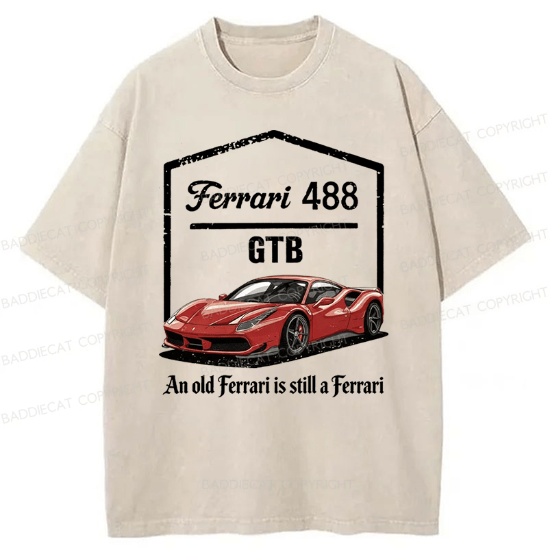 Baddiecat Ferrari 488 Washed T-shirt