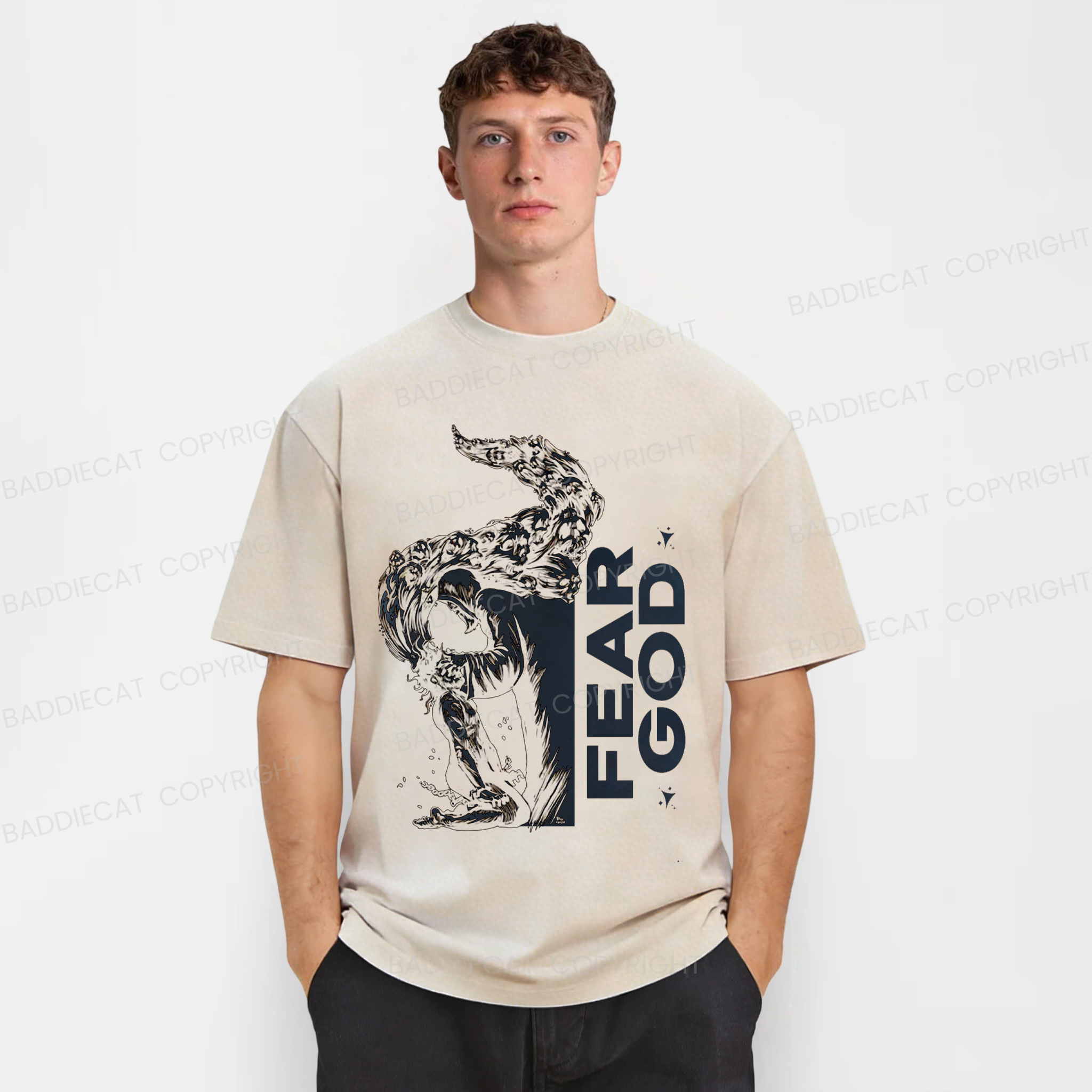 Baddiecat FEAR GOD Washed T-shirt