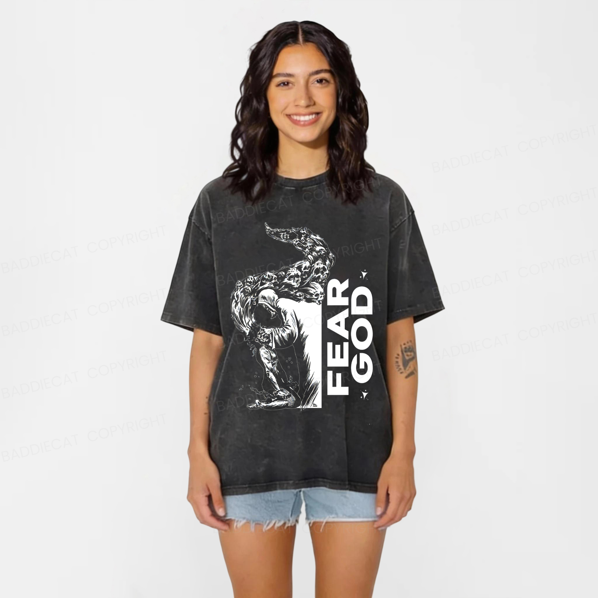 Baddiecat FEAR GOD Washed T-shirt