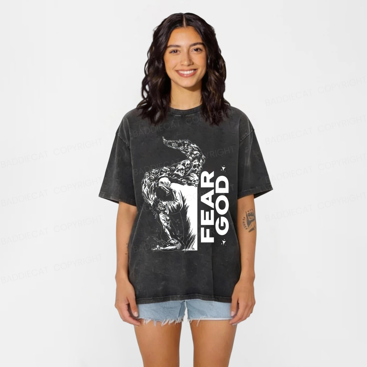 Baddiecat FEAR GOD Washed T-shirt