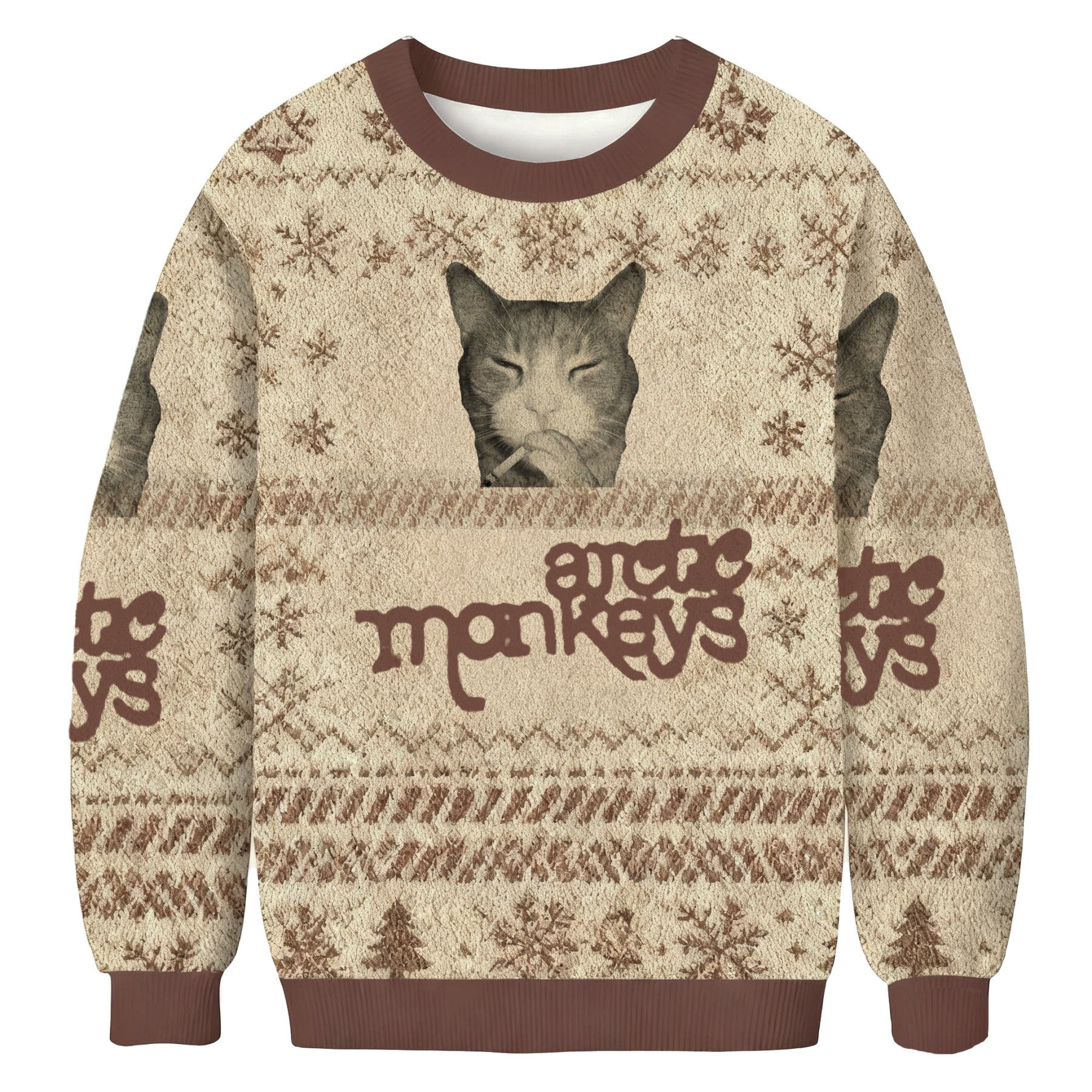 Arctic Monkeys Cat Meme With Cigarette Ugly Sweatshirt