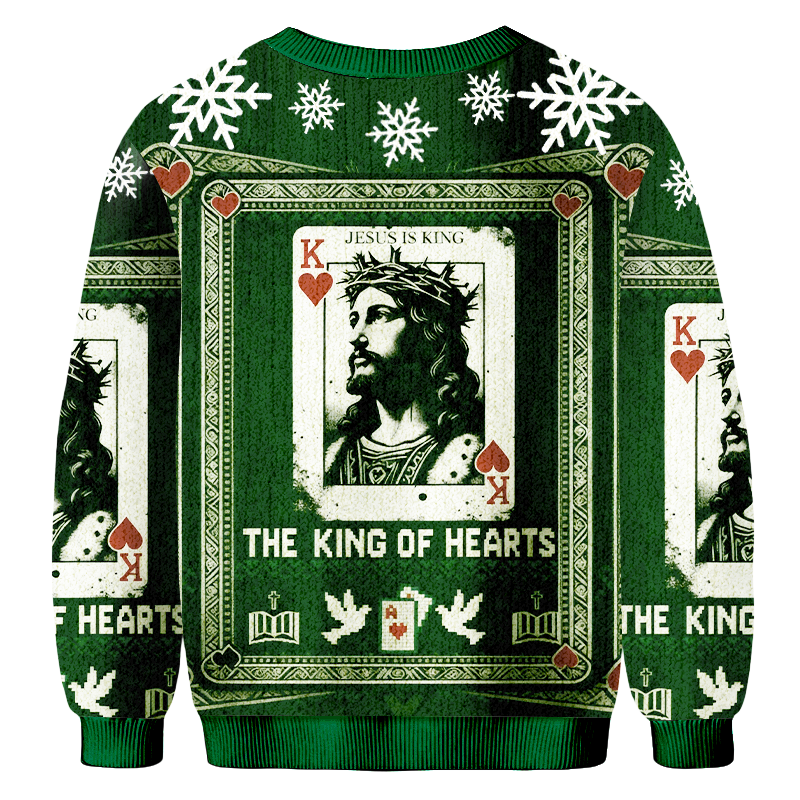 Baddiecat The King Of Hearts Christmas Ugly Sweatshirt