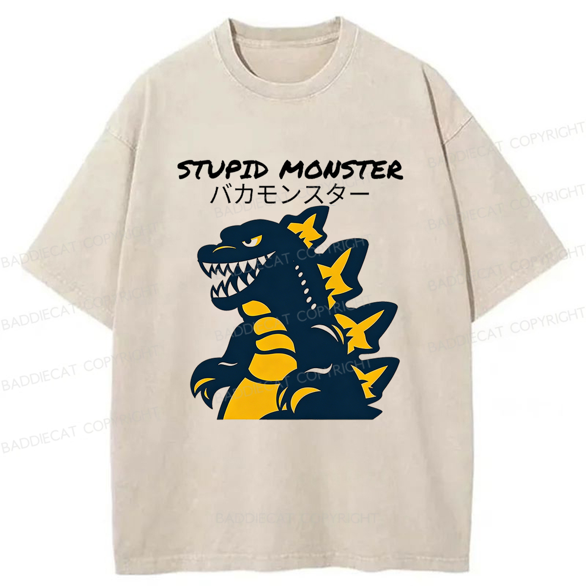 Baddiecat Stupid Monster Washed T-Shirt