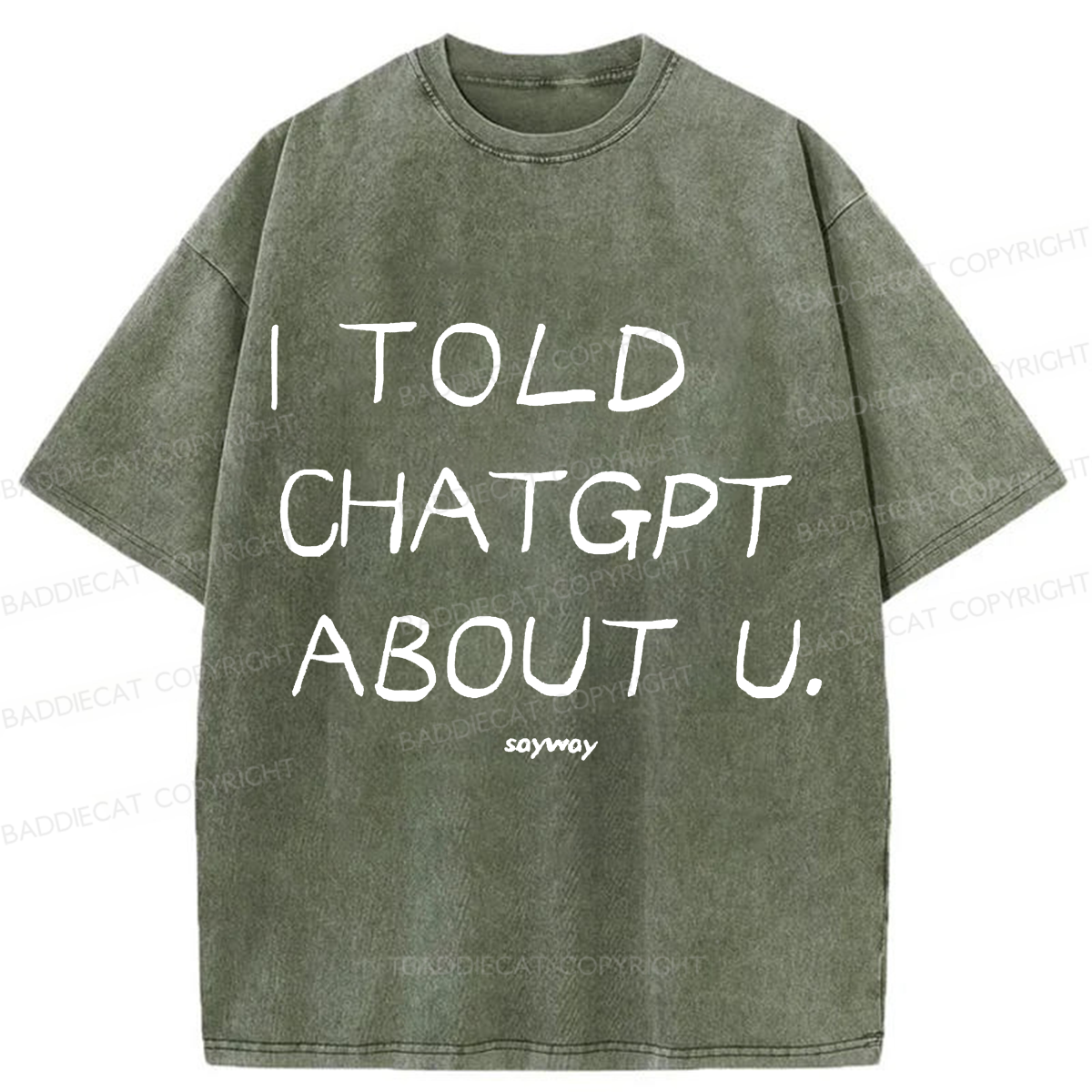 Baddiecat I Told Chatgpt About U Washed T-shirt