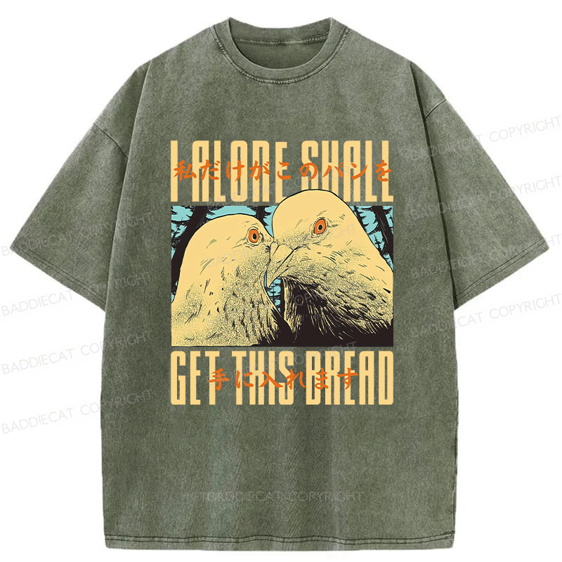 Baddiecat Japanese Get This Bread Pigeon Washed T-shirt
