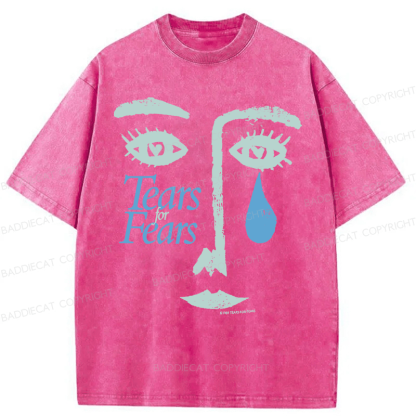 Baddiecat Tears For Fears Tee Ultra Faded Post Punk New Wave Band Washed T-shirt