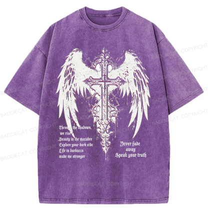 Baddiecat Retro Gothic Punk Washed T-shirt