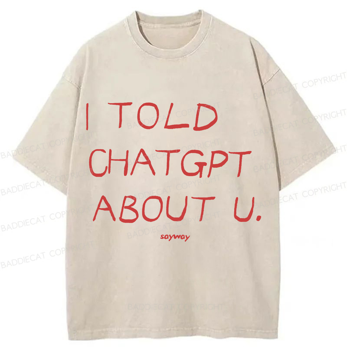 Baddiecat I Told Chatgpt About U Washed T-shirt