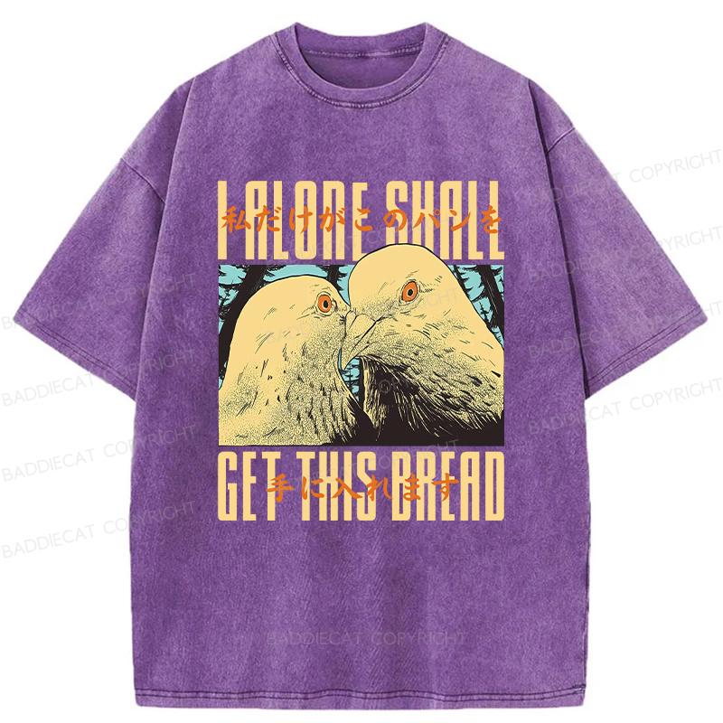 Baddiecat Japanese Get This Bread Pigeon Washed T-shirt