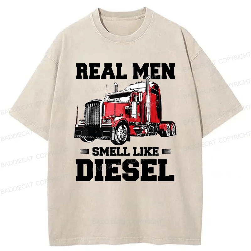 Baddiecat Funny Trucker Gifts Washed T-shirt