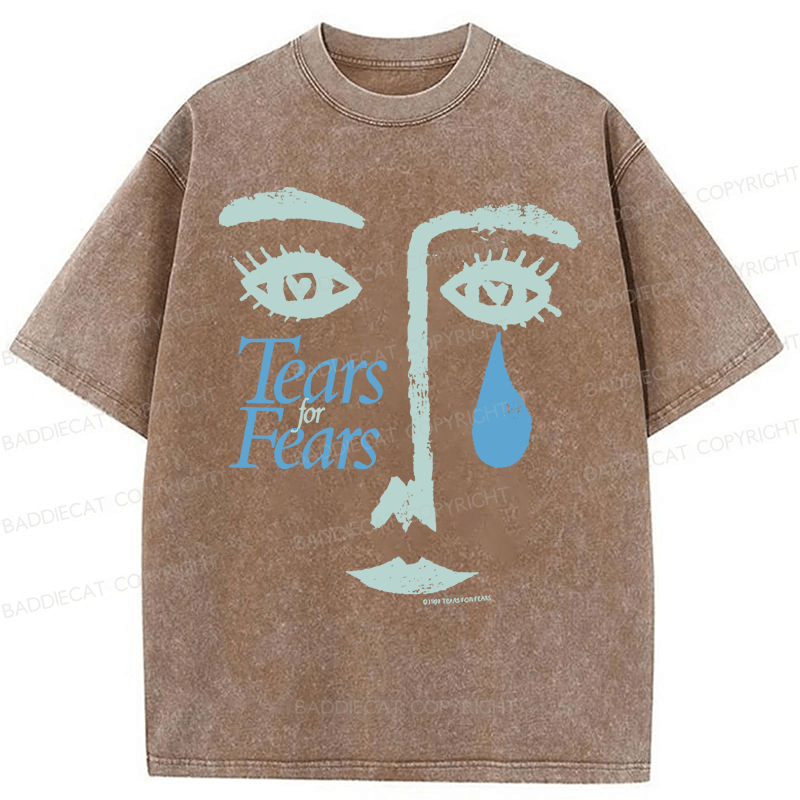 Baddiecat Tears For Fears Tee Ultra Faded Post Punk New Wave Band Washed T-shirt