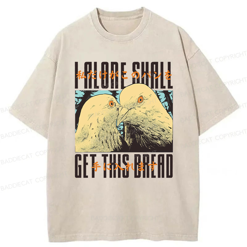 Baddiecat Japanese Get This Bread Pigeon Washed T-shirt