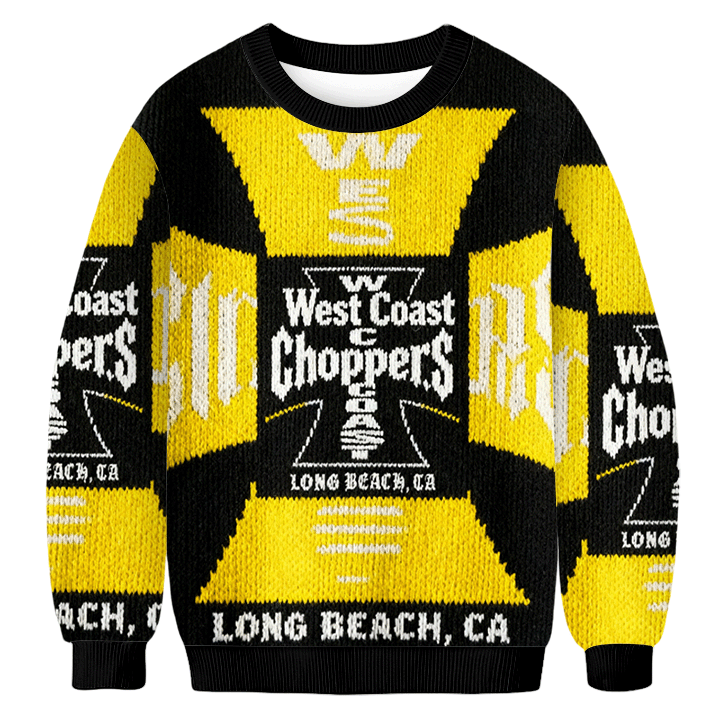 Baddiecat West Coast Choppers Long Beach CA Christmas Ugly Sweatshirt