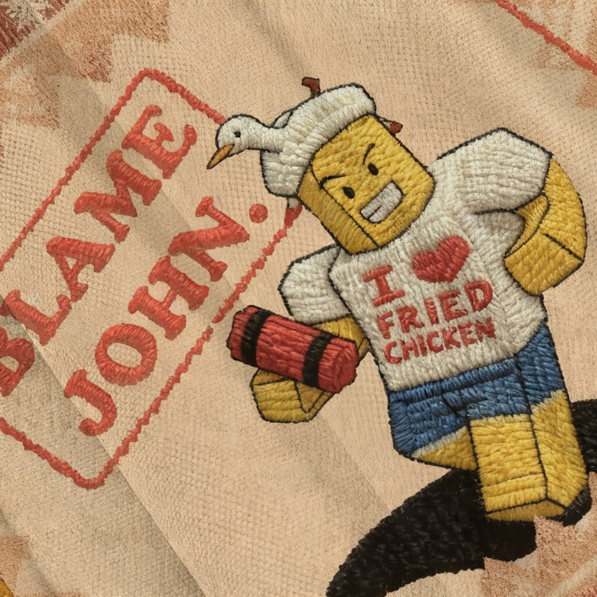 Baddiecat Blame John I Love Fried Chicken Christmas Ugly Sweatshirt