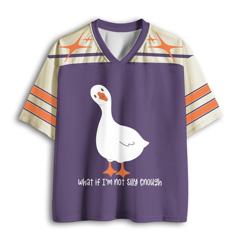 Baddiecat What If I'm Not Silly Enough Funny Goose Mesh Jersey