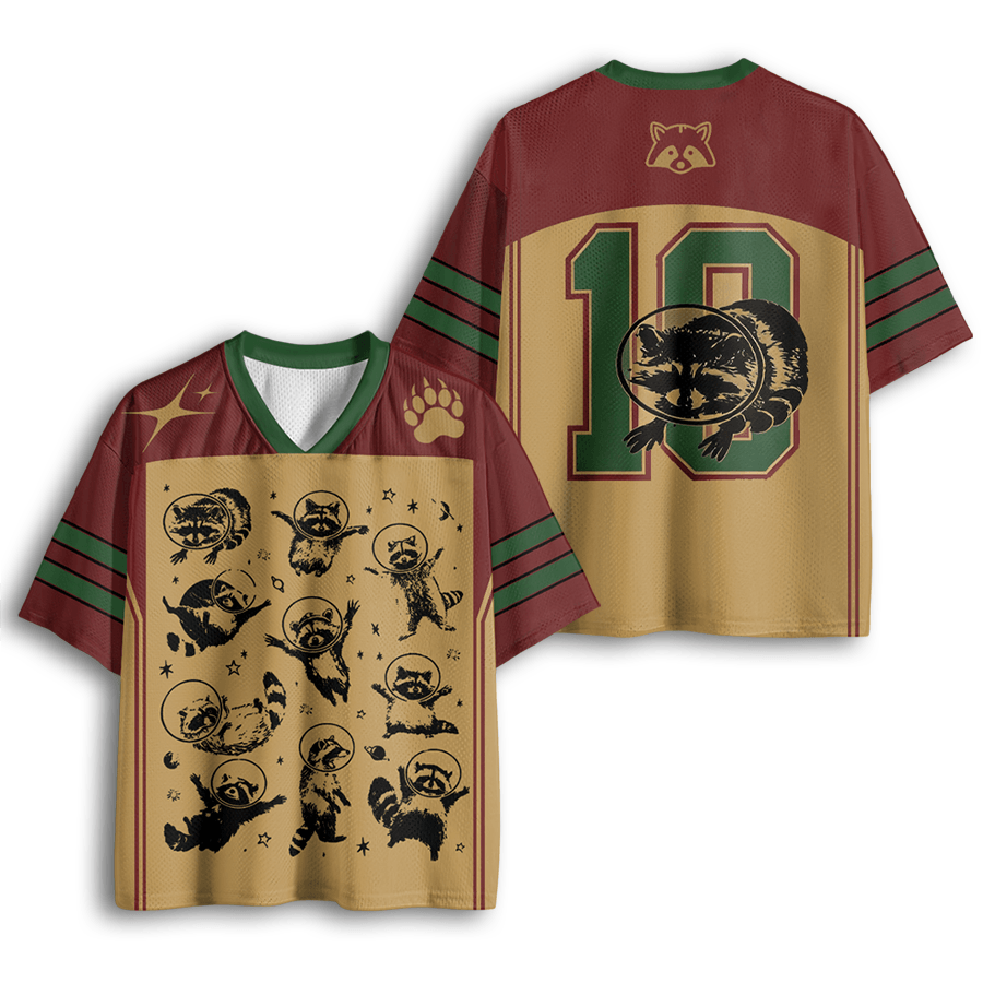 Baddiecat Raccoons In Space Mesh Jersey