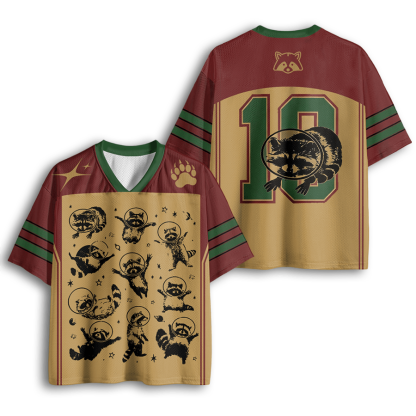 Baddiecat Raccoons In Space Mesh Jersey