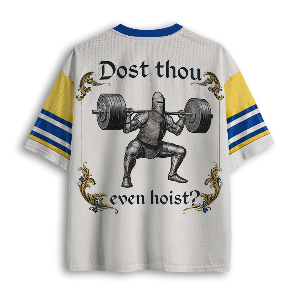 Baddiecat Funny Gym Dost Thou Even Hoist Mesh Jersey