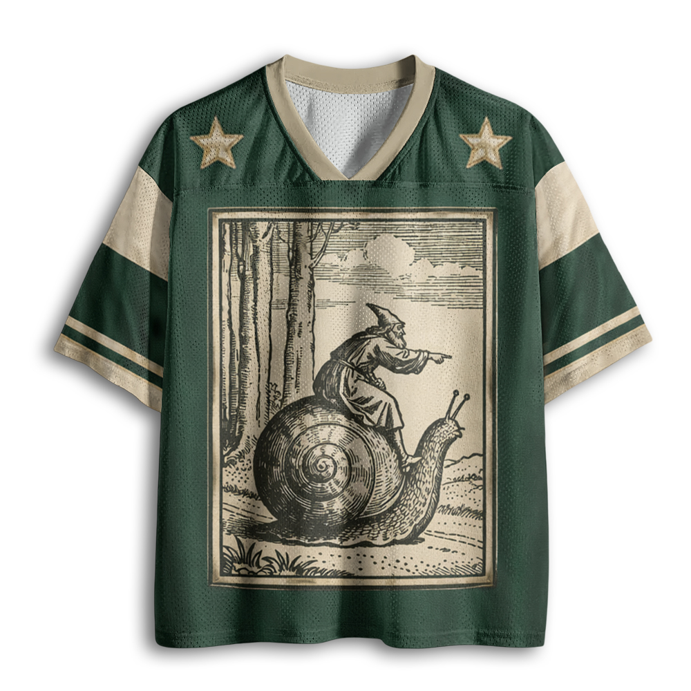 Baddiecat Retro Medieval Snail Rider Mesh Jersey