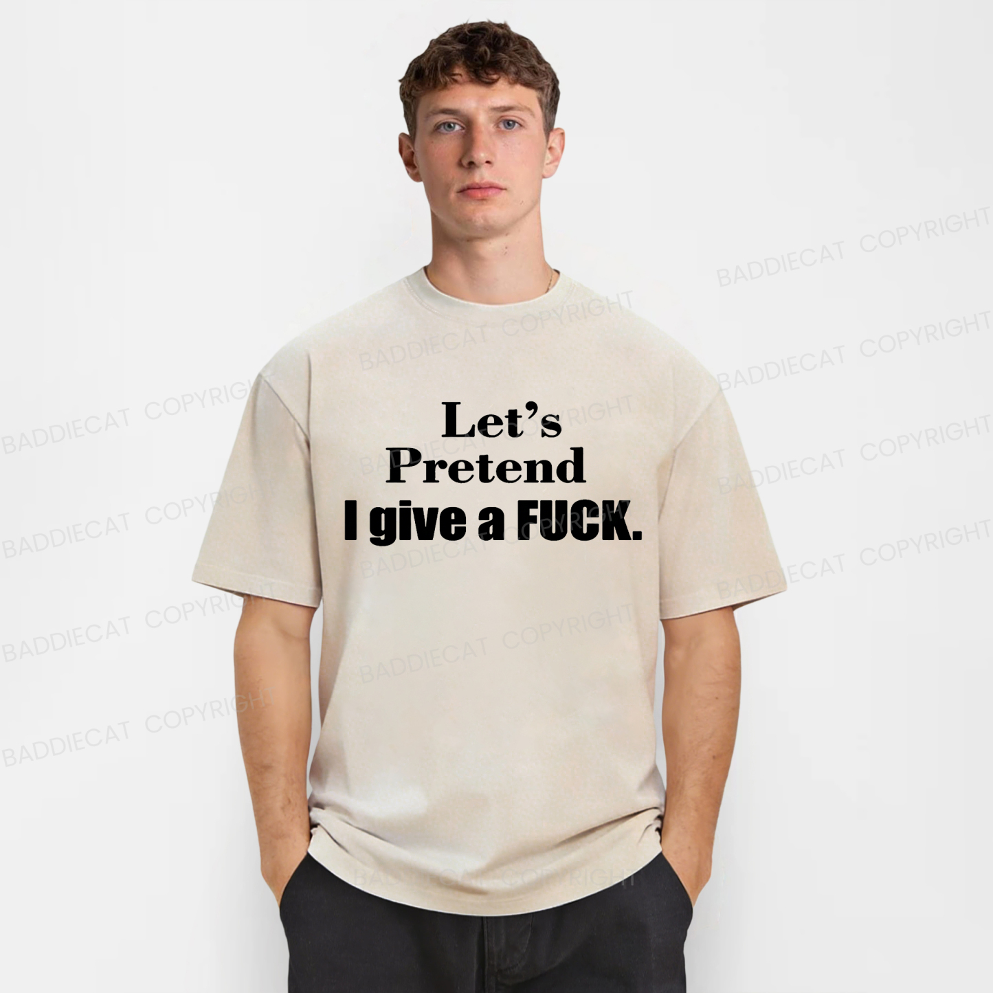 Baddiecat Fuck Funny Quote Retro Washed T-shirt