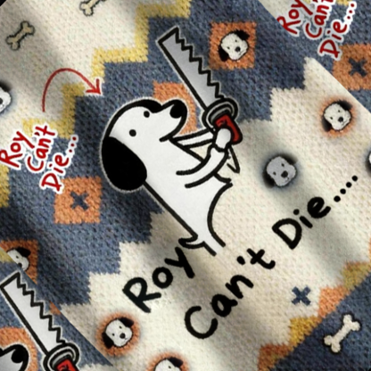 Baddiecat The Dachshund Roy Can't Die Christmas Ugly Sweatshirt