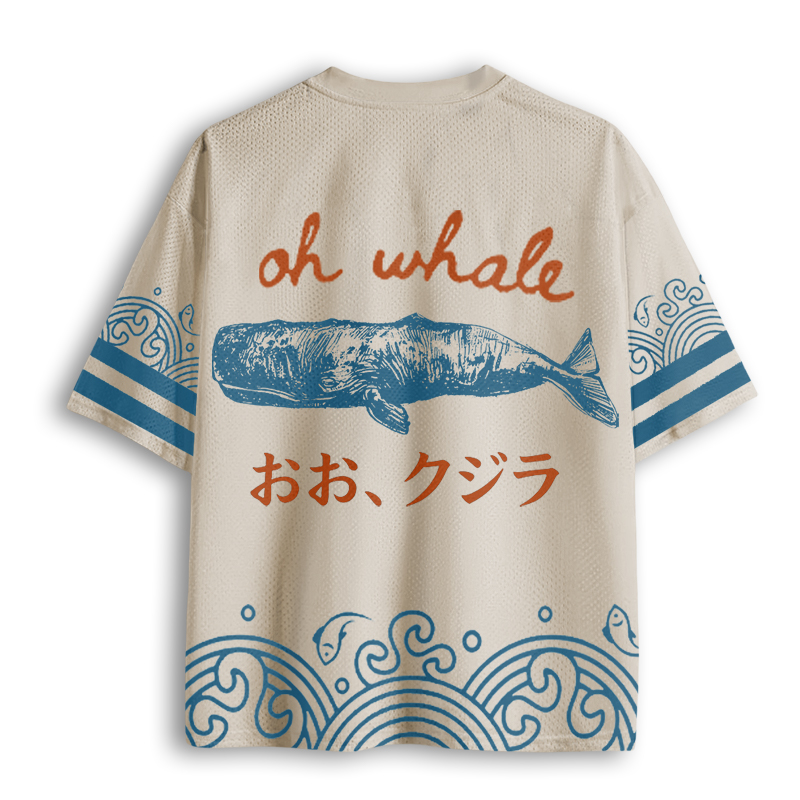 Baddiecat Minimalist Beach Funny Meme Oh Whale Mesh Jersey