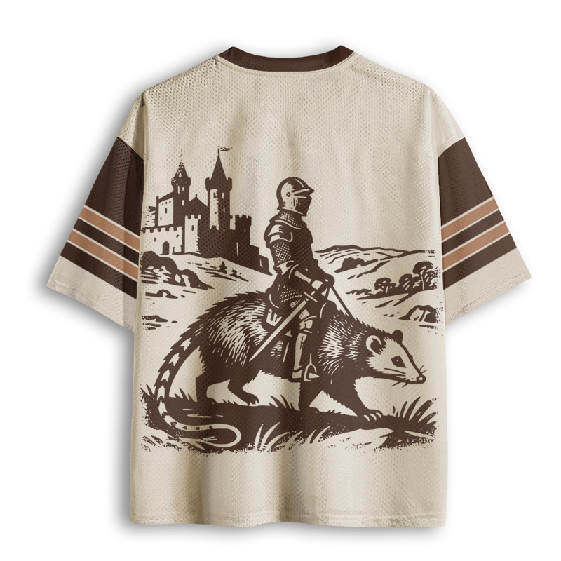 Baddiecat Funny Meme Knight Opossum Mesh Jersey