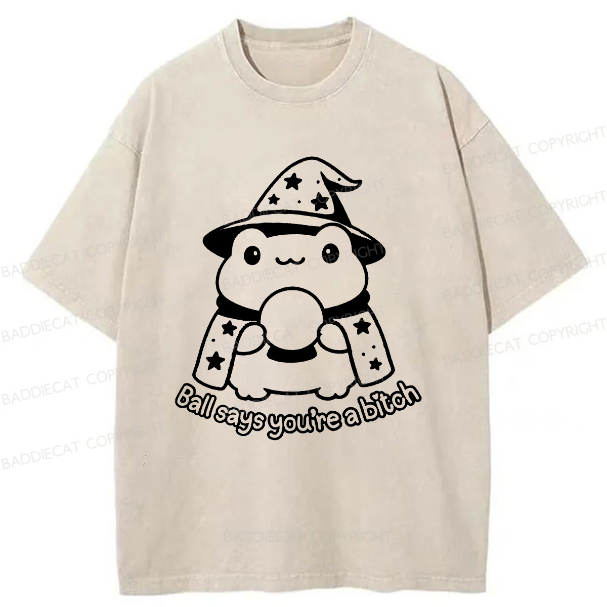 Baddiecat Naive Frog Washed T-shirt